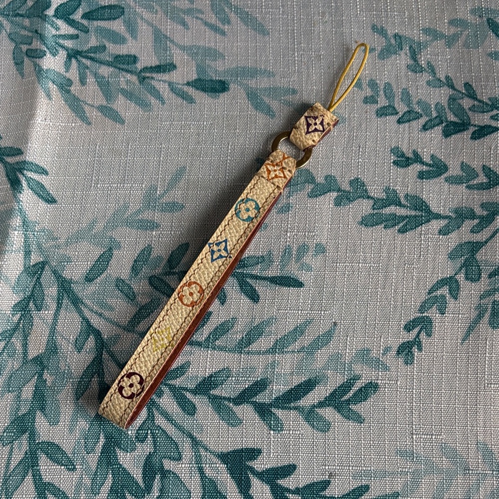 Authentic Louis Vuitton Multicolor Phone Holder Bag Charm Vintage Made in France